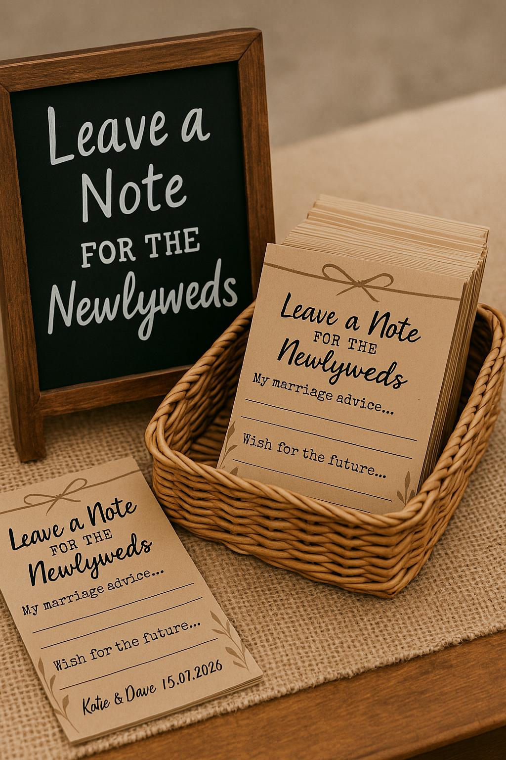 Rustic Wedding Advice Cards: Kraft Twine Design, Personalized