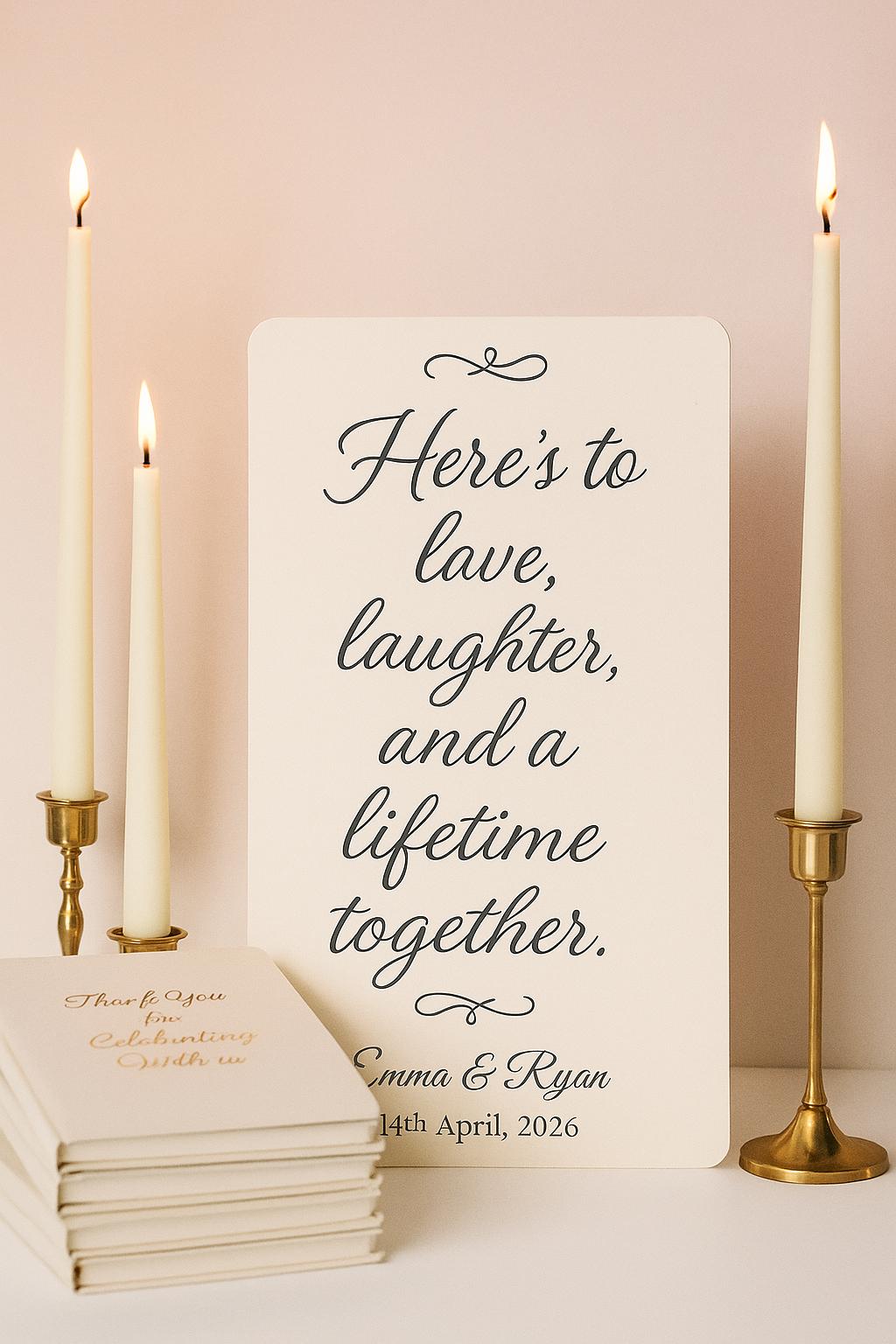Romantic Wedding Scroll Favor: Love Quote, Blush Ribbon, Elegant Thank You