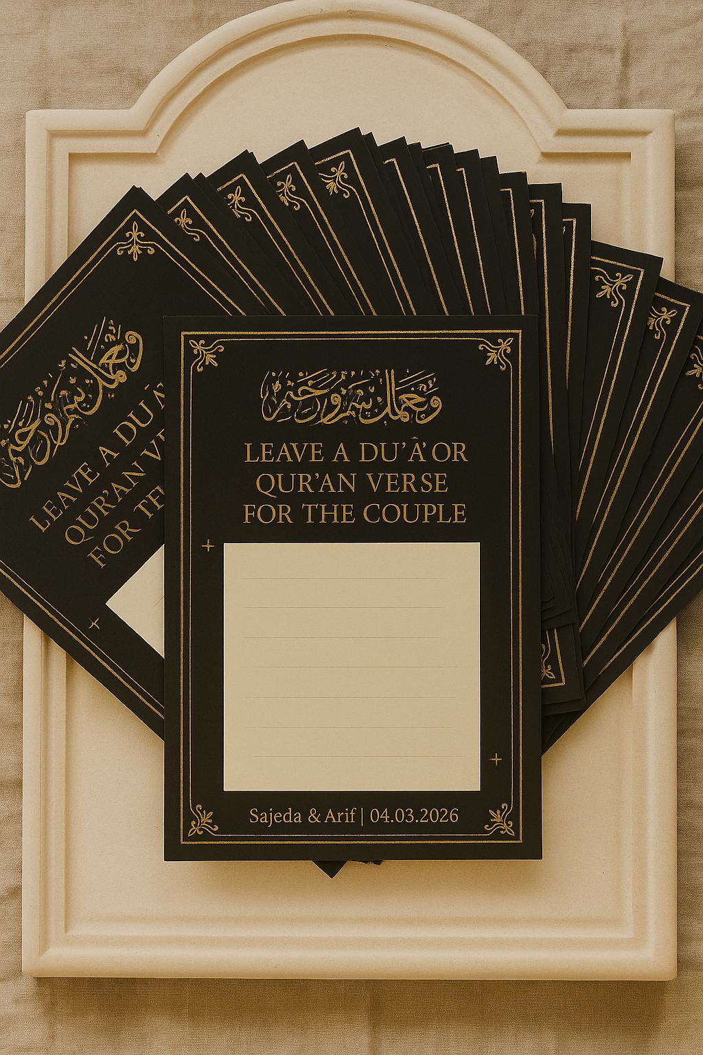 Minimalist Mocha Nikkah Advice Cards: Islamic Wedding Favor, Personalized