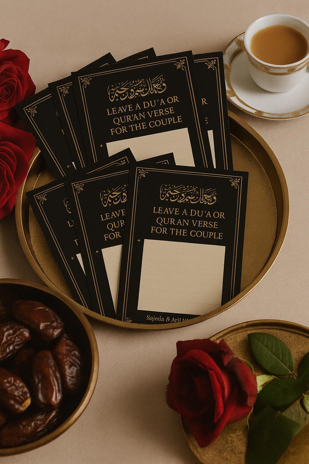 Minimalist Mocha Nikkah Advice Cards: Islamic Wedding Favor, Personalized