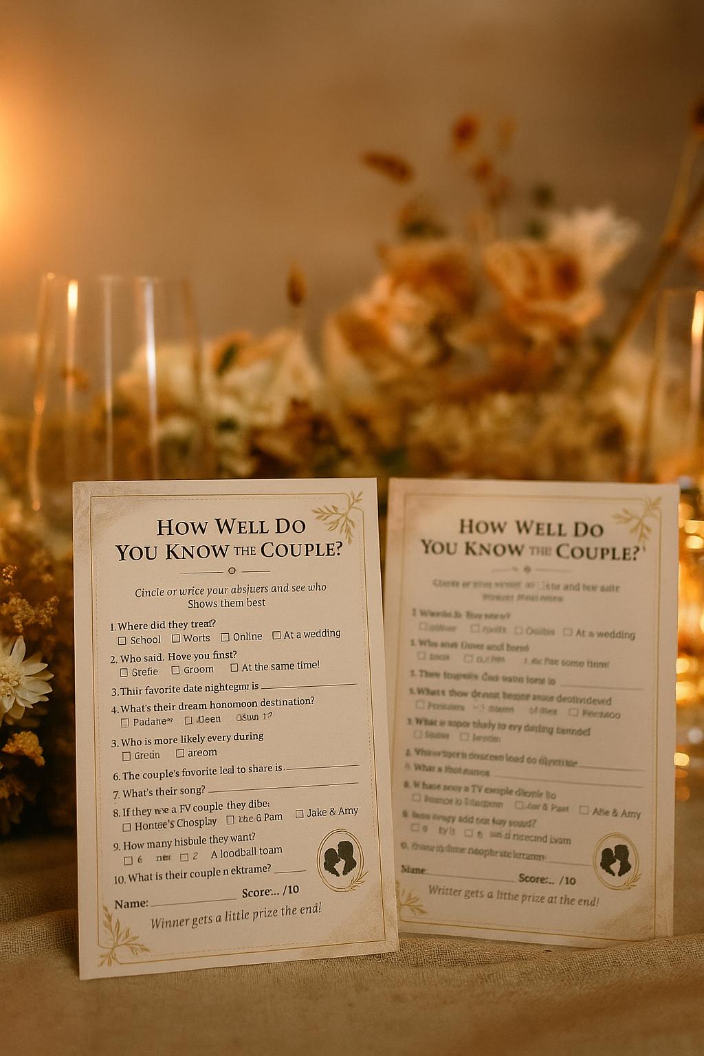 Wedding Trivia Game: How Well Do You Know the Couple? - Cream Lace Design