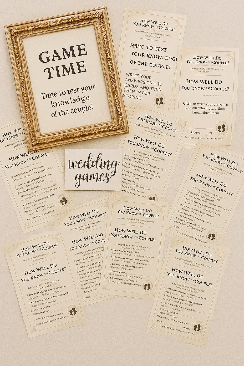 Wedding Trivia Game: How Well Do You Know the Couple? - Cream Lace Design