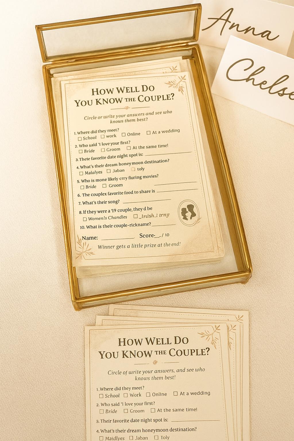 Wedding Trivia Game: How Well Do You Know the Couple? - Cream Lace Design