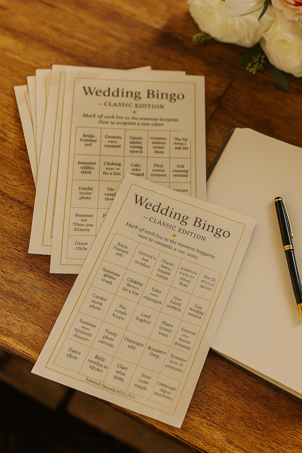 Elegant Wedding Bingo Game: Reception Icebreaker (Printable or Printed Bundle)