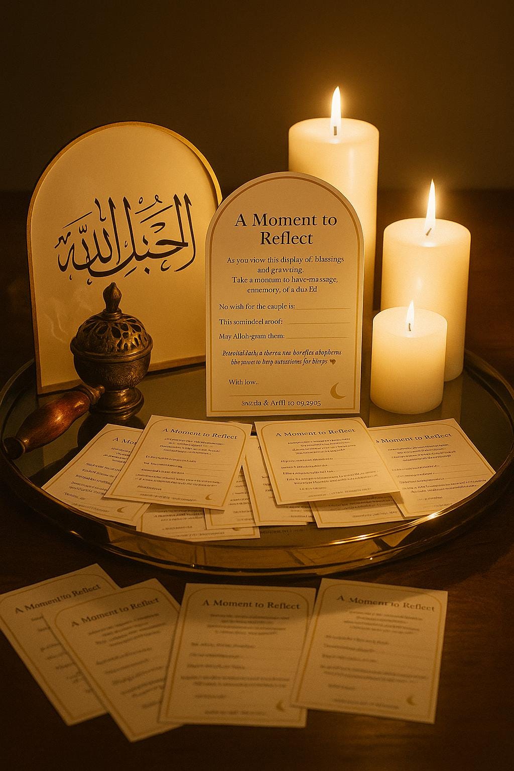 Islamic Wedding Reflection Card | Barakah Money Table Dua Card | Muslim Guestbook Alternative | Nikkah, Walima & Engagement Decor