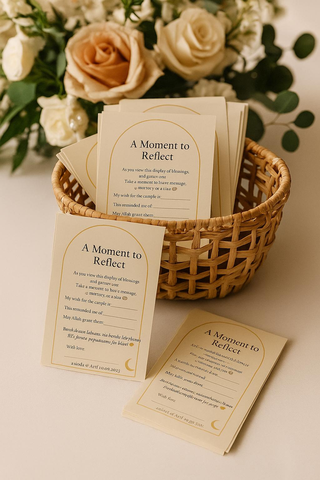 Islamic Wedding Reflection Card | Barakah Money Table Dua Card | Muslim Guestbook Alternative | Nikkah, Walima & Engagement Decor