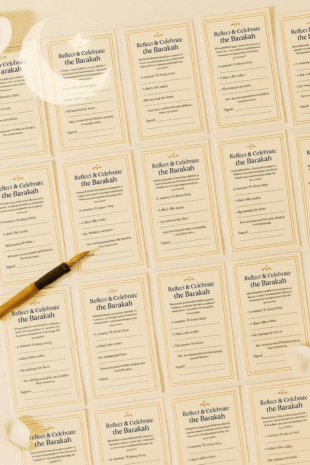 Islamic Wedding Barakah Cards | Dua Guest Notes