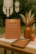 Boho Wedding Advice Cards: Terracotta Floral Guest Wishes