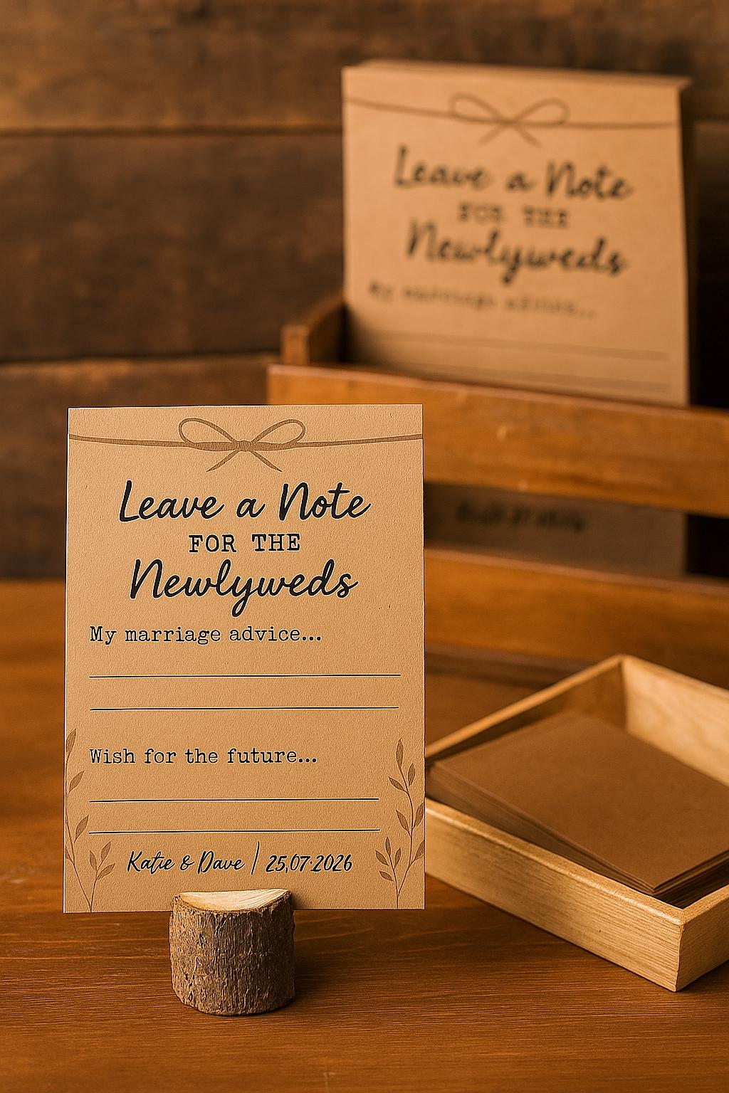 Rustic Wedding Advice Cards: Kraft Twine Design, Personalized