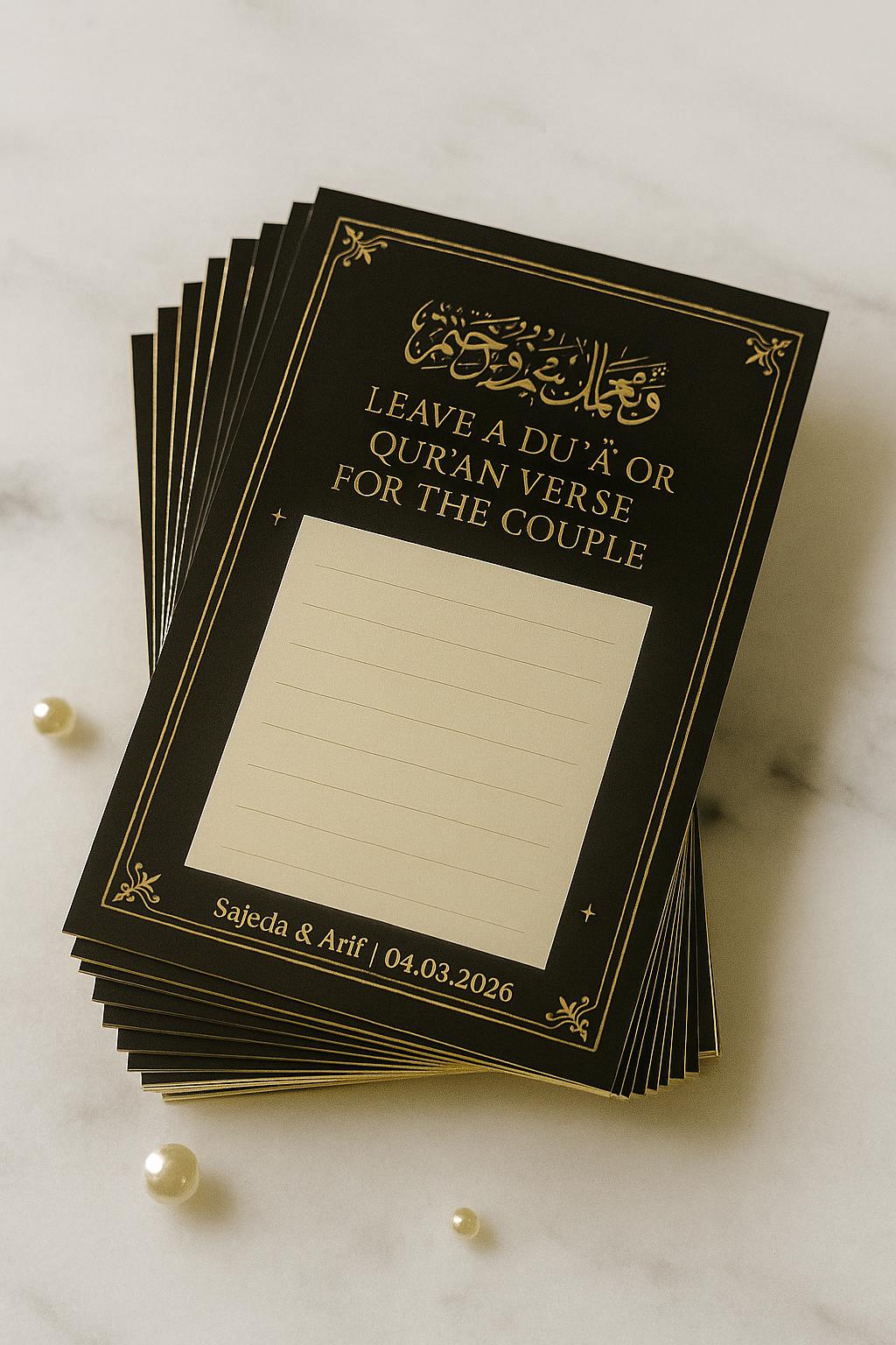 Minimalist Mocha Nikkah Advice Cards: Islamic Wedding Favor, Personalized