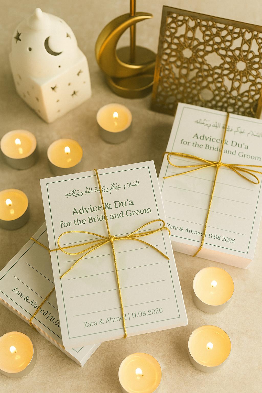 Sage Green Islamic Wedding Advice Card: Minimalist Nikkah Favor