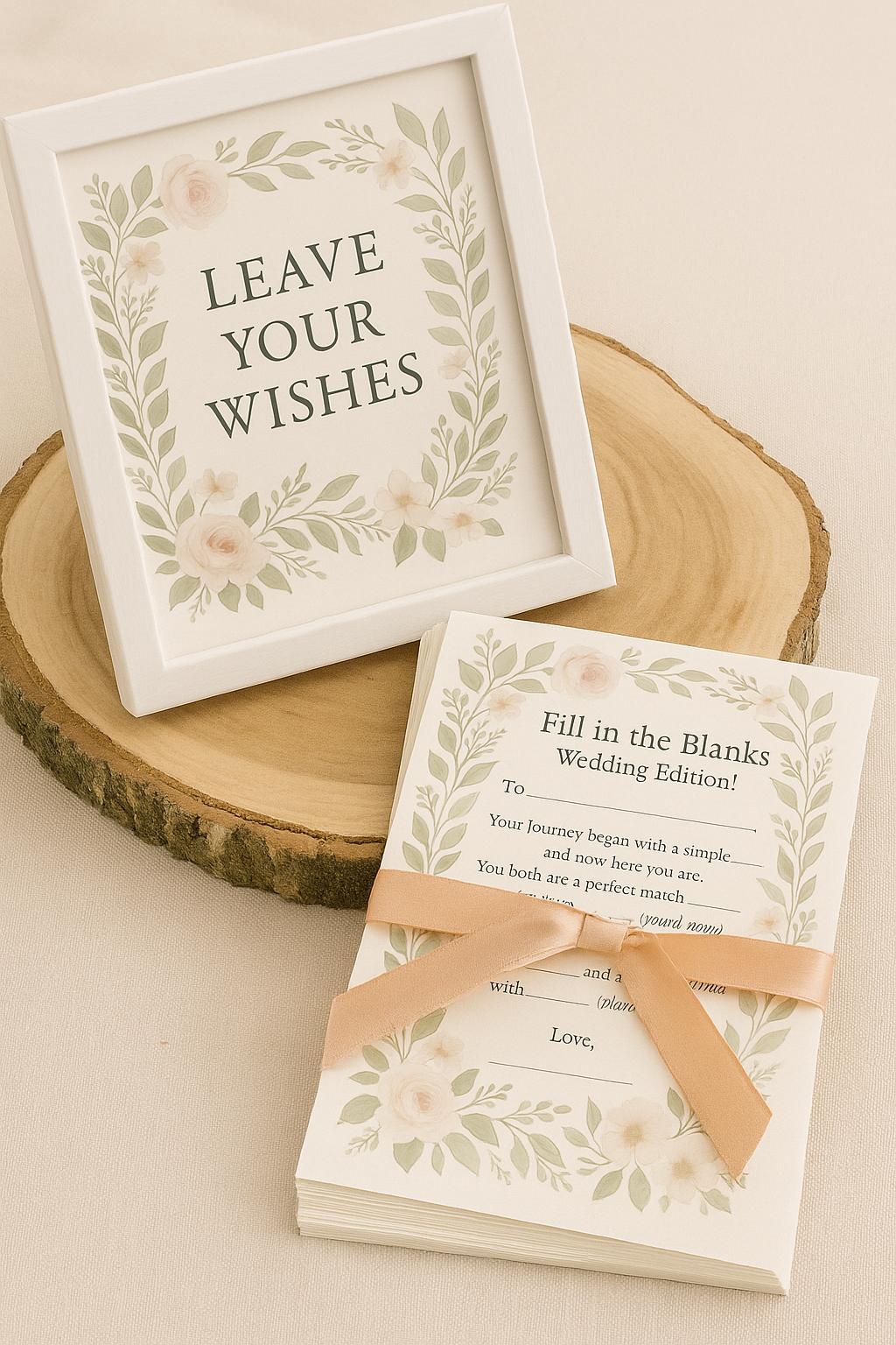 Floral Wedding Advice Mad Libs: Greenery Bridal Shower Game
