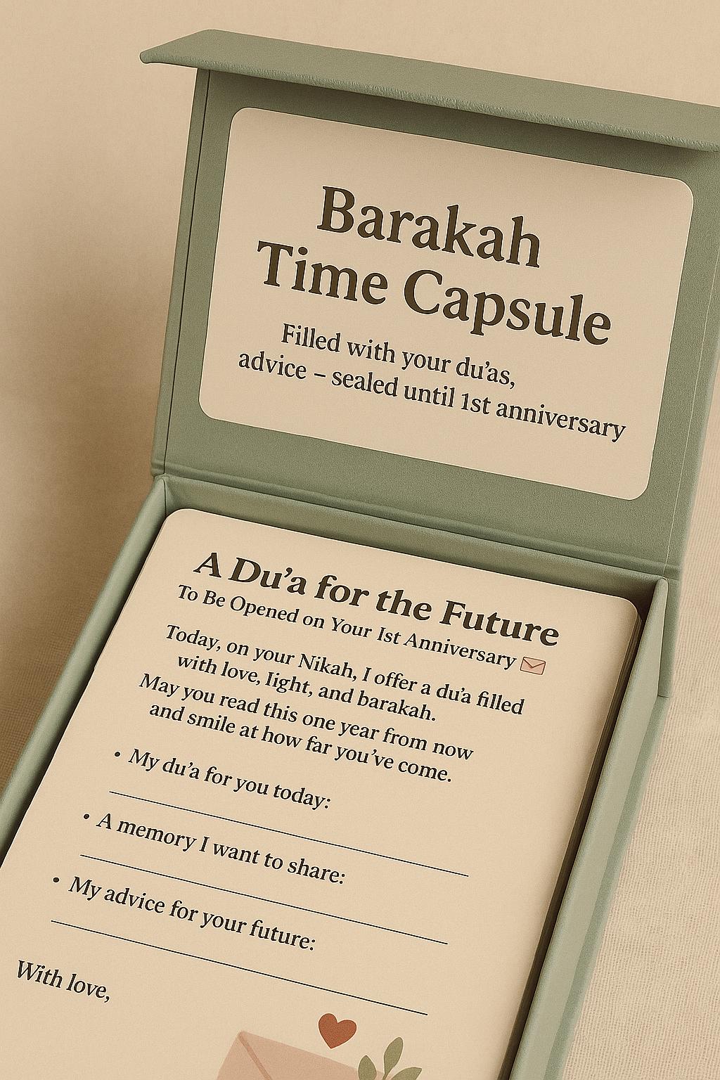 Islamic Wedding Time Capsule Cards: Nikah Anniversary Du'a Guest Book Alternative