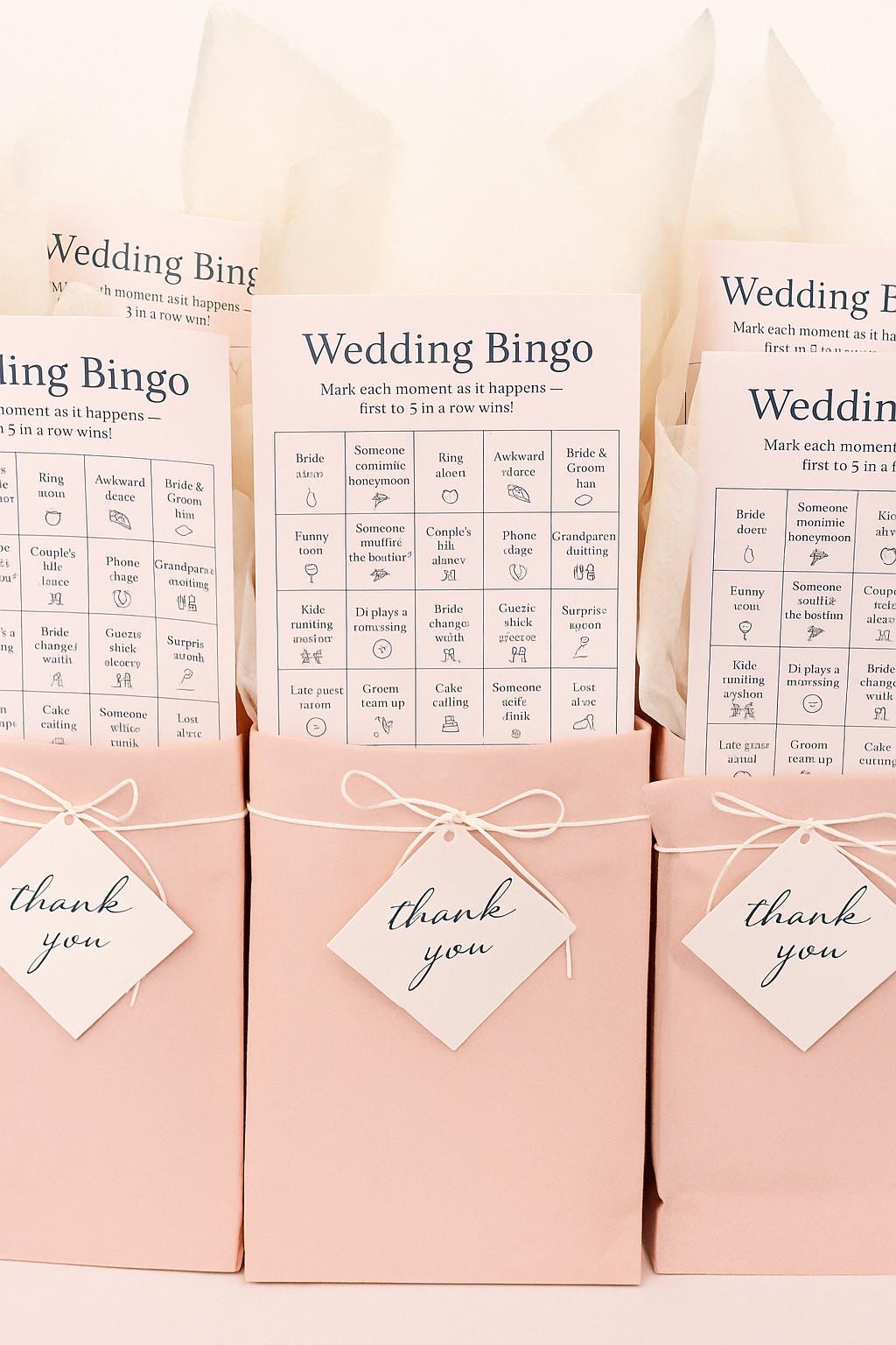 Wedding Bingo Game: Funny Reception Guest Activity - Elegant Card Pack