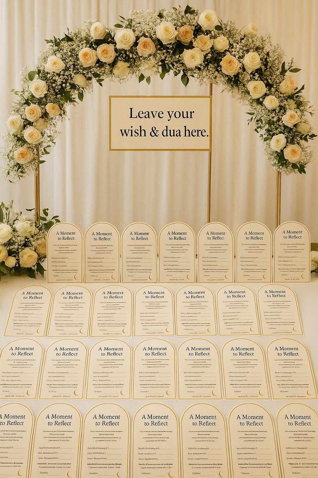 Islamic Wedding Reflection Card | Barakah Money Table Dua Card | Muslim Guestbook Alternative | Nikkah, Walima & Engagement Decor