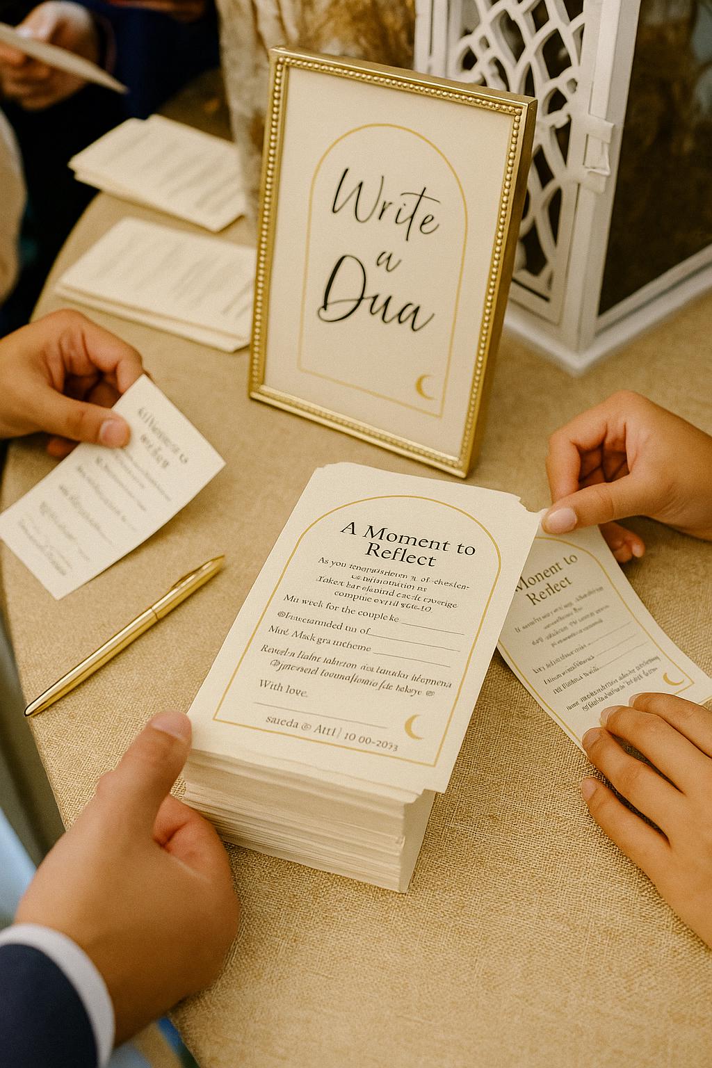 Islamic Wedding Reflection Card | Barakah Money Table Dua Card | Muslim Guestbook Alternative | Nikkah, Walima & Engagement Decor