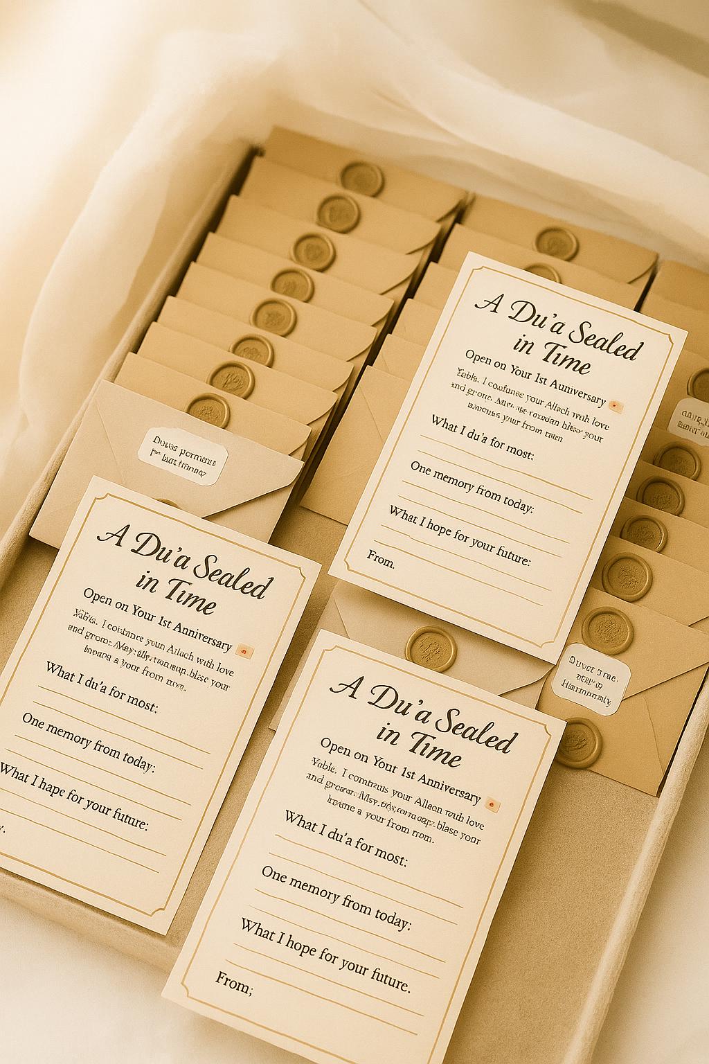 Nikah Time Capsule Du'a Card: Islamic Wedding Guest Keepsake