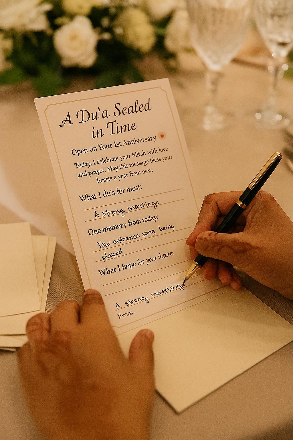 Nikah Time Capsule Du'a Card: Islamic Wedding Guest Keepsake