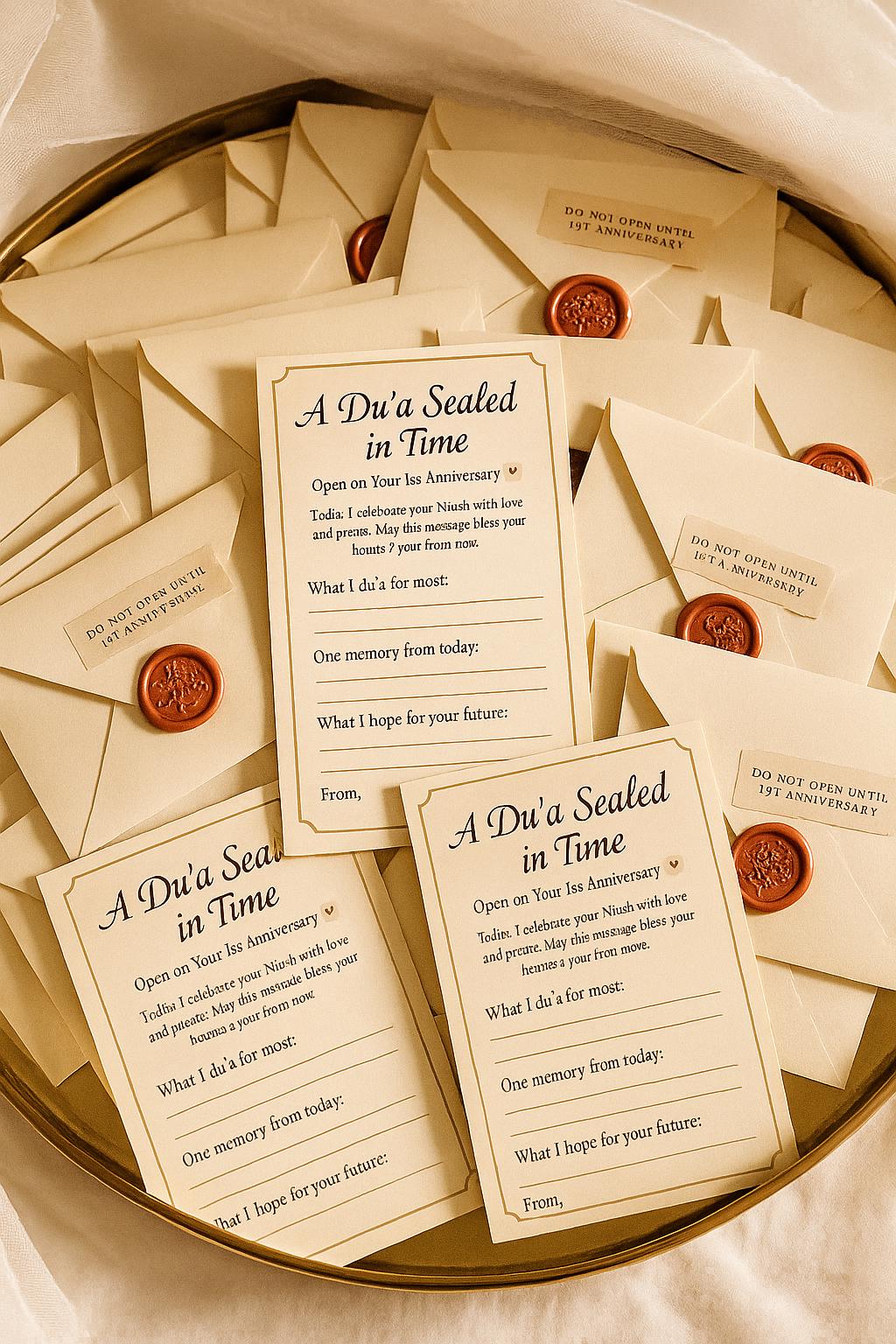 Nikah Time Capsule Du'a Card: Islamic Wedding Guest Keepsake
