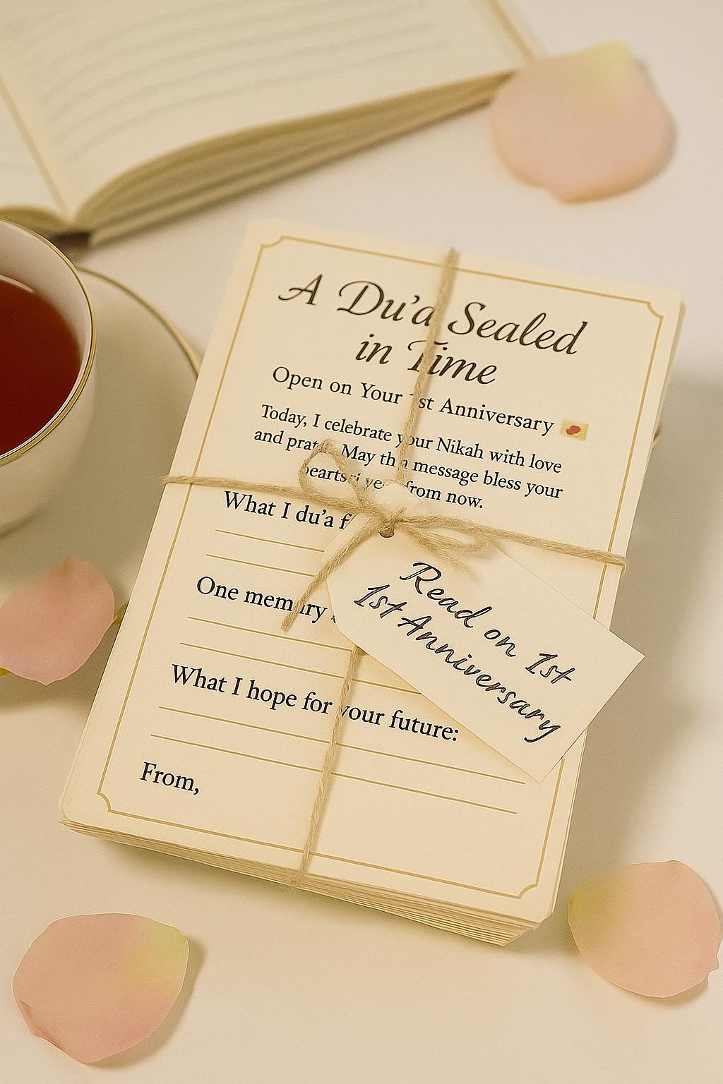 Nikah Time Capsule Du'a Card: Islamic Wedding Guest Keepsake