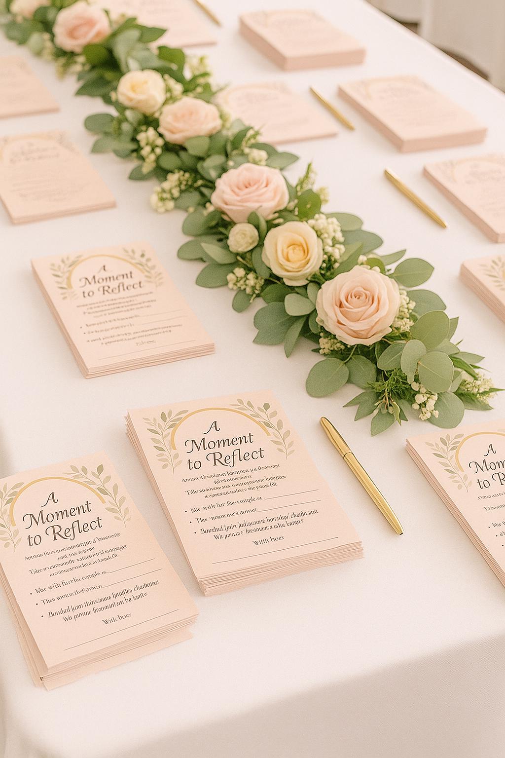 Blush Islamic Wedding Reflection Cards: Dua & Well Wishes