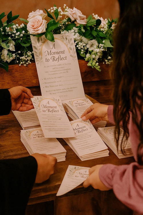 Blush Islamic Wedding Reflection Cards: Dua & Well Wishes