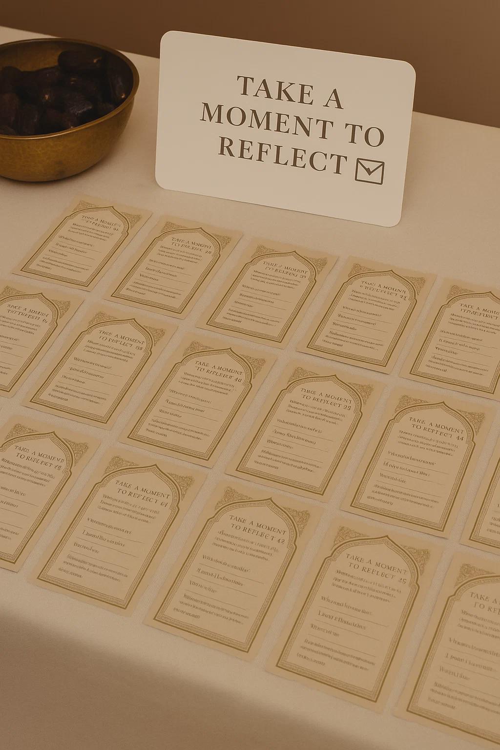Islamic Wedding Reflection Cards: Brown Arch Dua Guest Message Notes