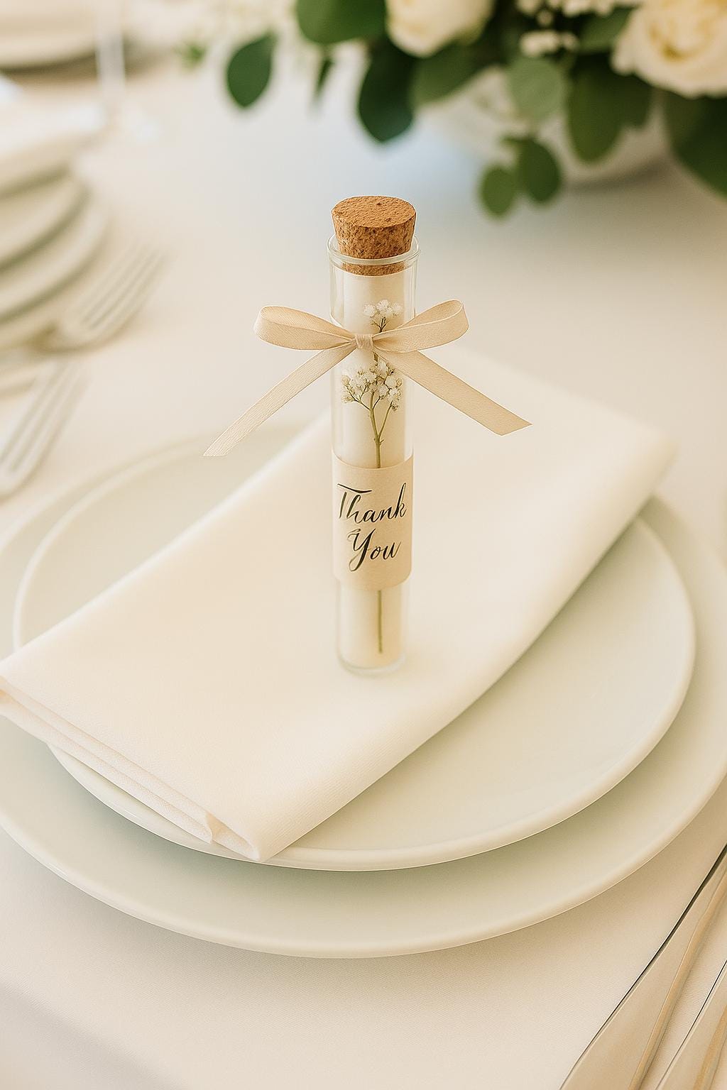 Islamic Wedding Favor: Du’ā Scroll, Wooden Cork & Ribbon - Nikah Gift