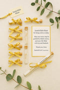 Gold Islamic Wedding Favor: Dua Scroll Keepsake with Ribbon