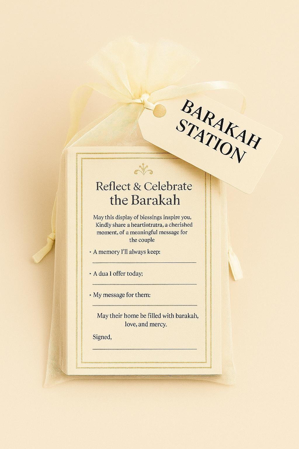 Islamic Wedding Barakah Cards | Dua Guest Notes