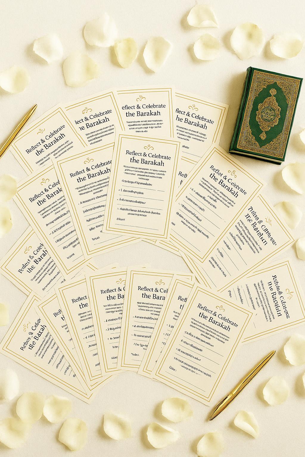 Islamic Wedding Barakah Cards | Dua Guest Notes