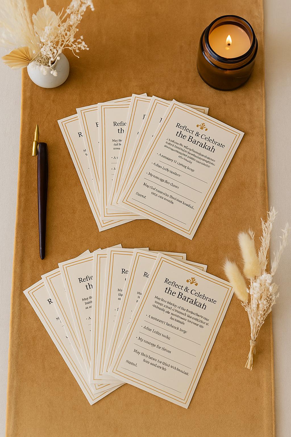 Islamic Wedding Barakah Cards | Dua Guest Notes