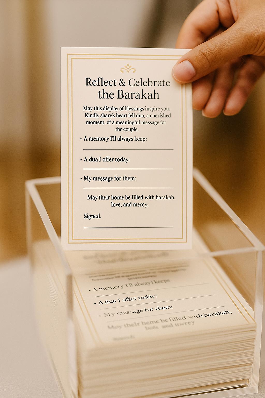 Islamic Wedding Barakah Cards | Dua Guest Notes