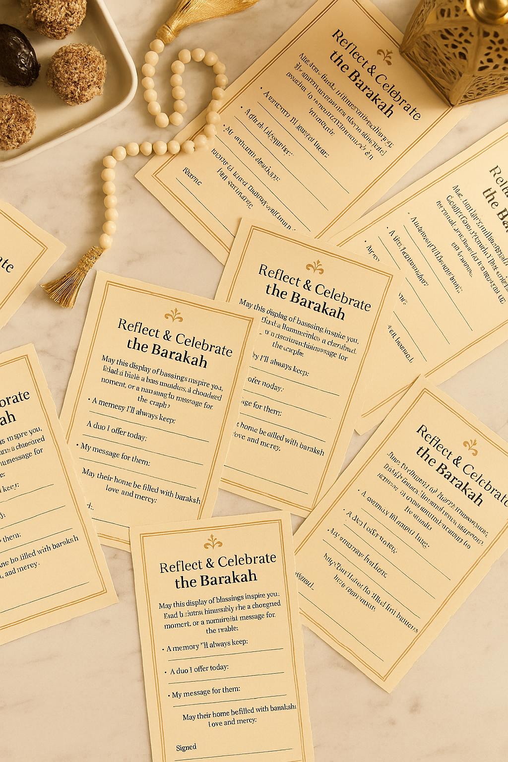 Islamic Wedding Barakah Cards | Dua Guest Notes