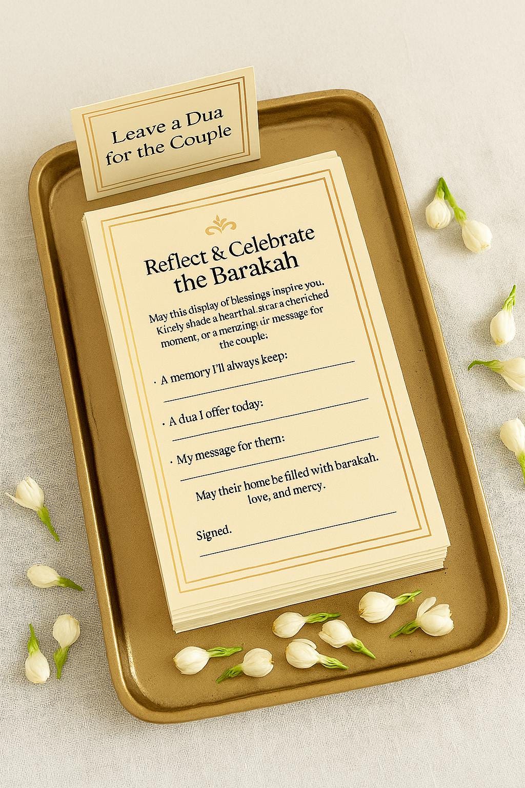 Islamic Wedding Barakah Cards | Dua Guest Notes