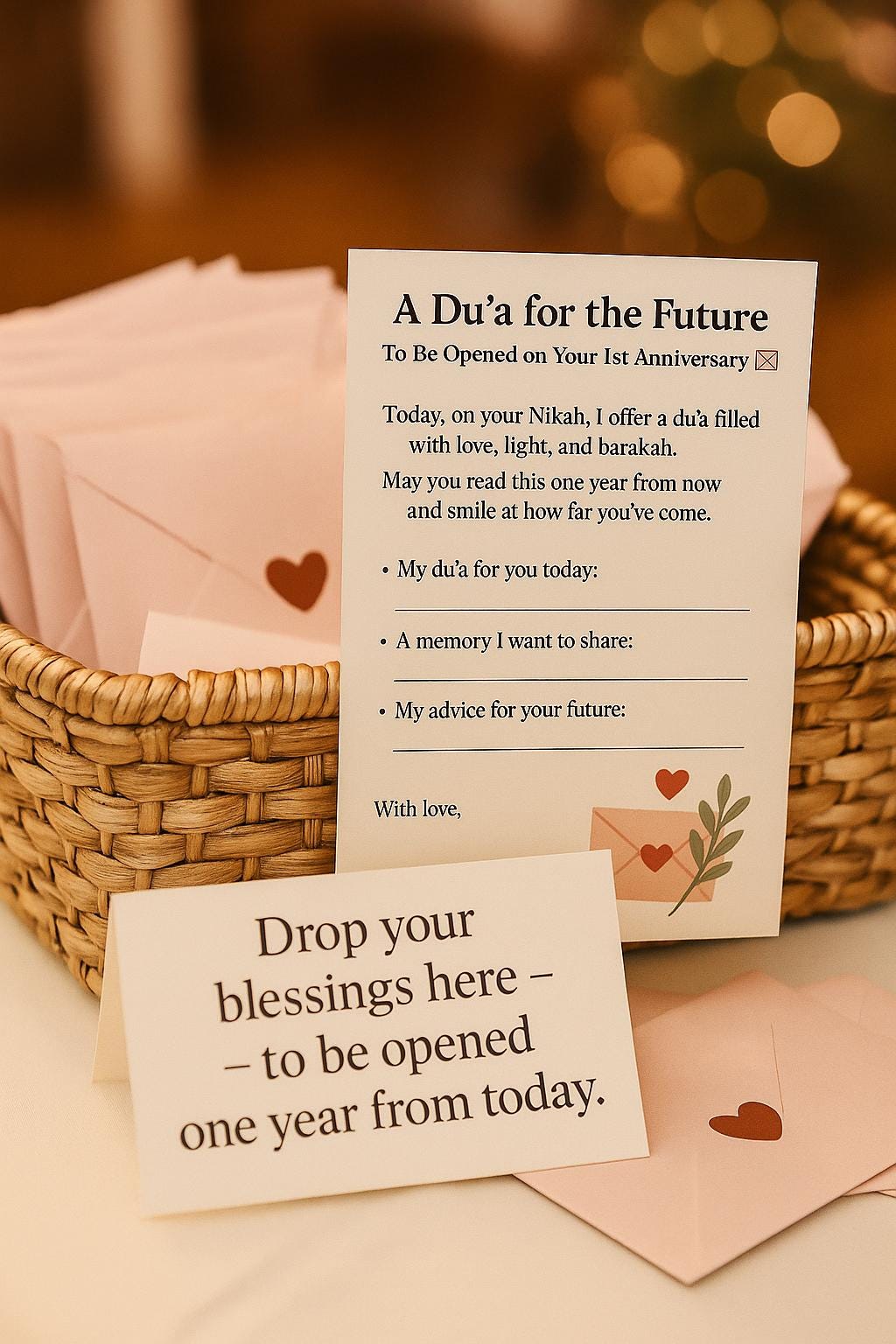 Islamic Wedding Time Capsule Cards: Nikah Anniversary Du'a Guest Book Alternative