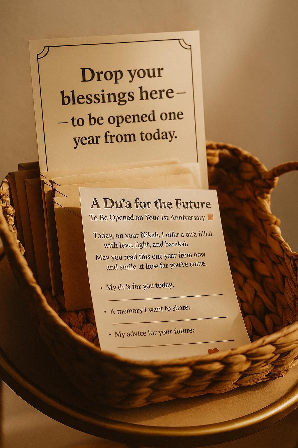 Islamic Wedding Time Capsule Cards: Nikah Anniversary Du'a Guest Book Alternative