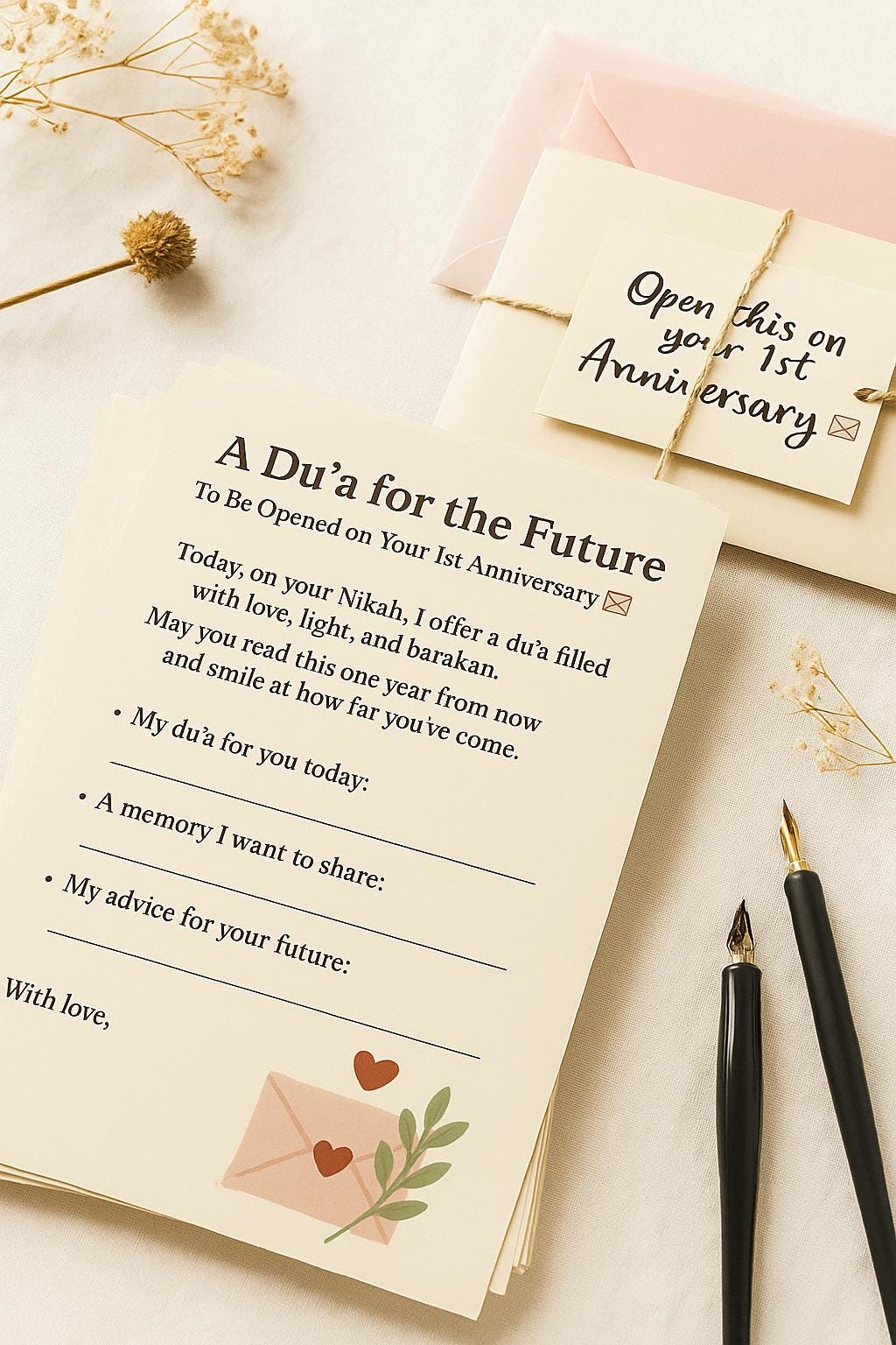 Islamic Wedding Time Capsule Cards: Nikah Anniversary Du'a Guest Book Alternative