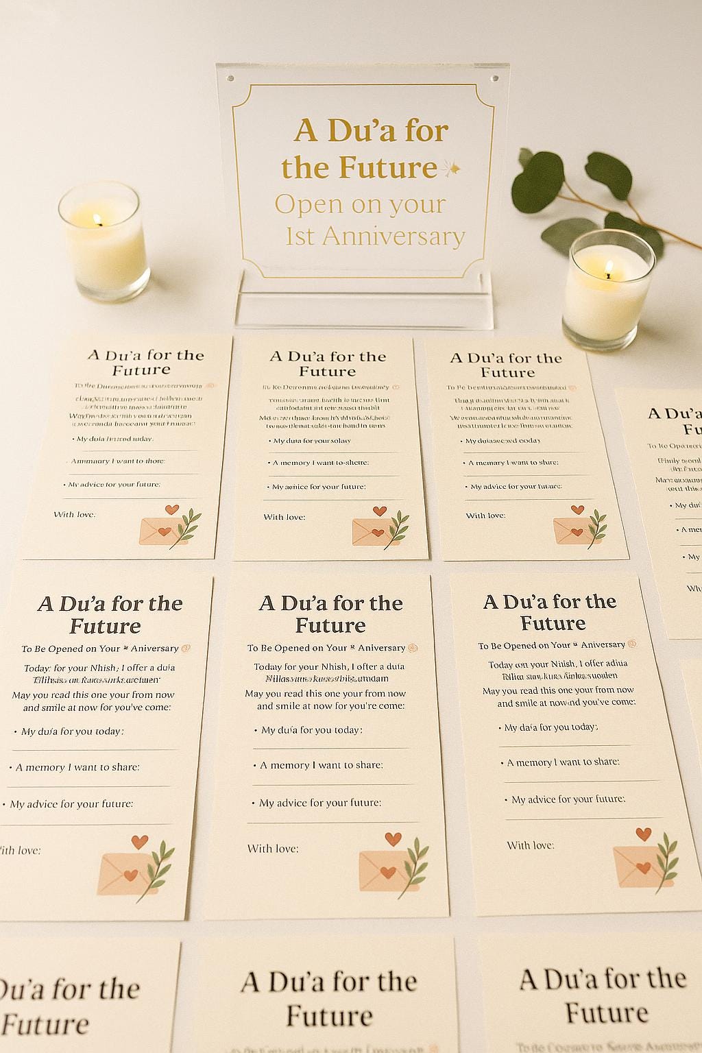 Islamic Wedding Time Capsule Cards: Nikah Anniversary Du'a Guest Book Alternative