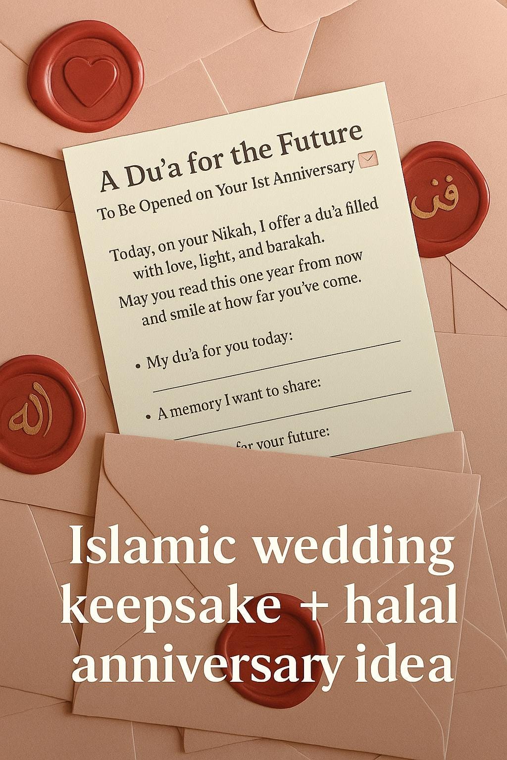 Islamic Wedding Time Capsule Cards: Nikah Anniversary Du'a Guest Book Alternative