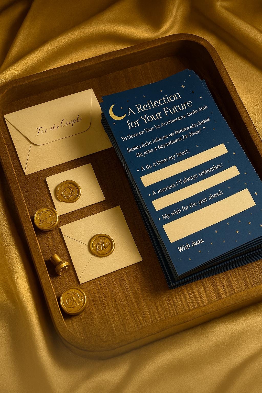 Nikah Time Capsule Cards: Islamic Wedding Anniversary Keepsake with Wax Seal
