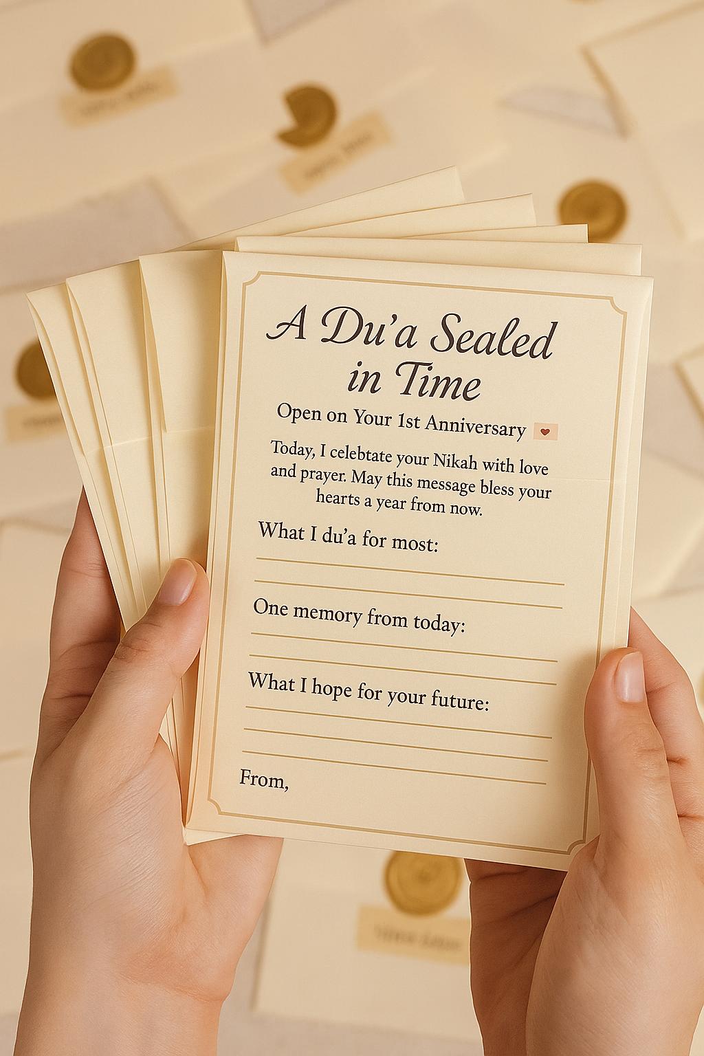 Nikah Time Capsule Du'a Card: Islamic Wedding Guest Keepsake