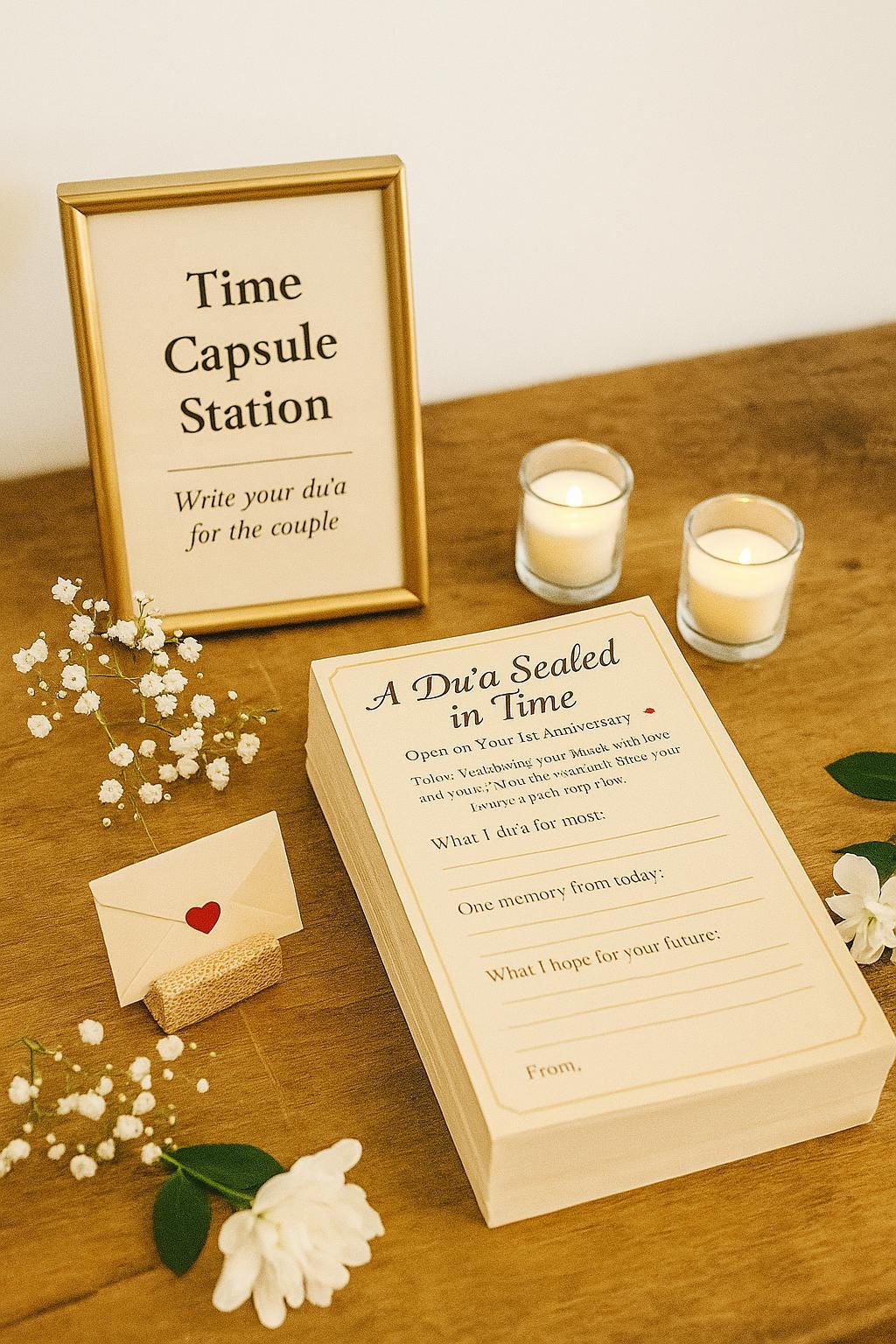 Nikah Time Capsule Du'a Card: Islamic Wedding Guest Keepsake