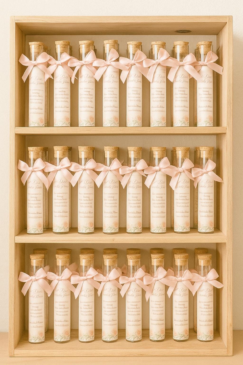Islamic Wedding Favor: Du'a Scroll in Glass Tube with Ribbon