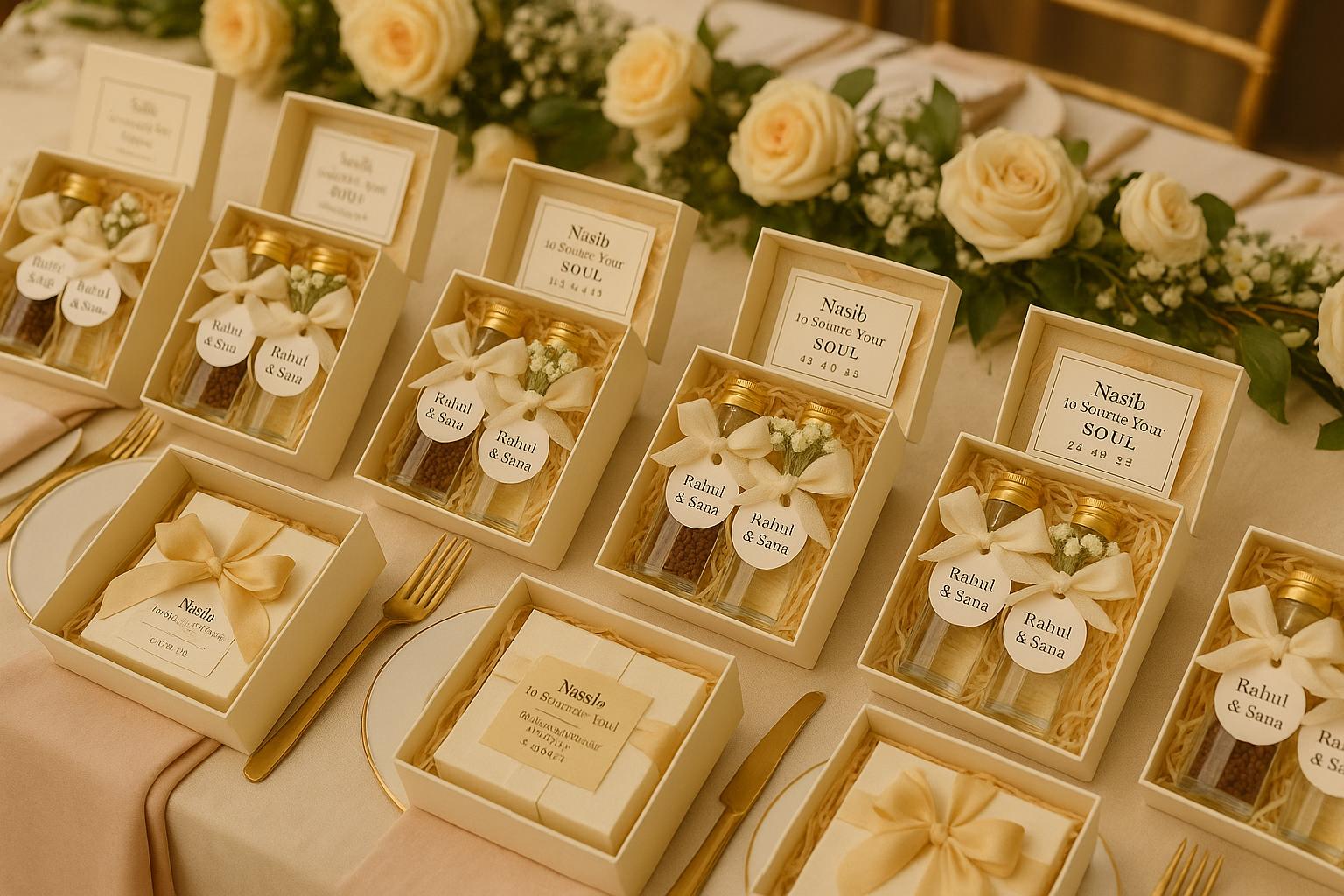 Islamic Wedding Favor Set: Coffee & Halal Oud Fragrance - Nikah Gift Box