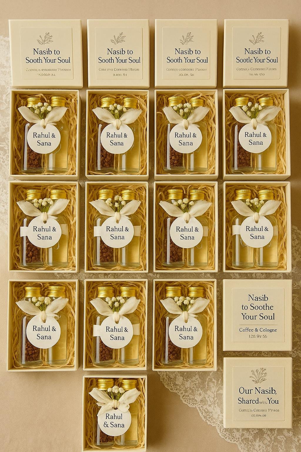Islamic Wedding Favor Set: Coffee & Halal Oud Fragrance - Nikah Gift Box