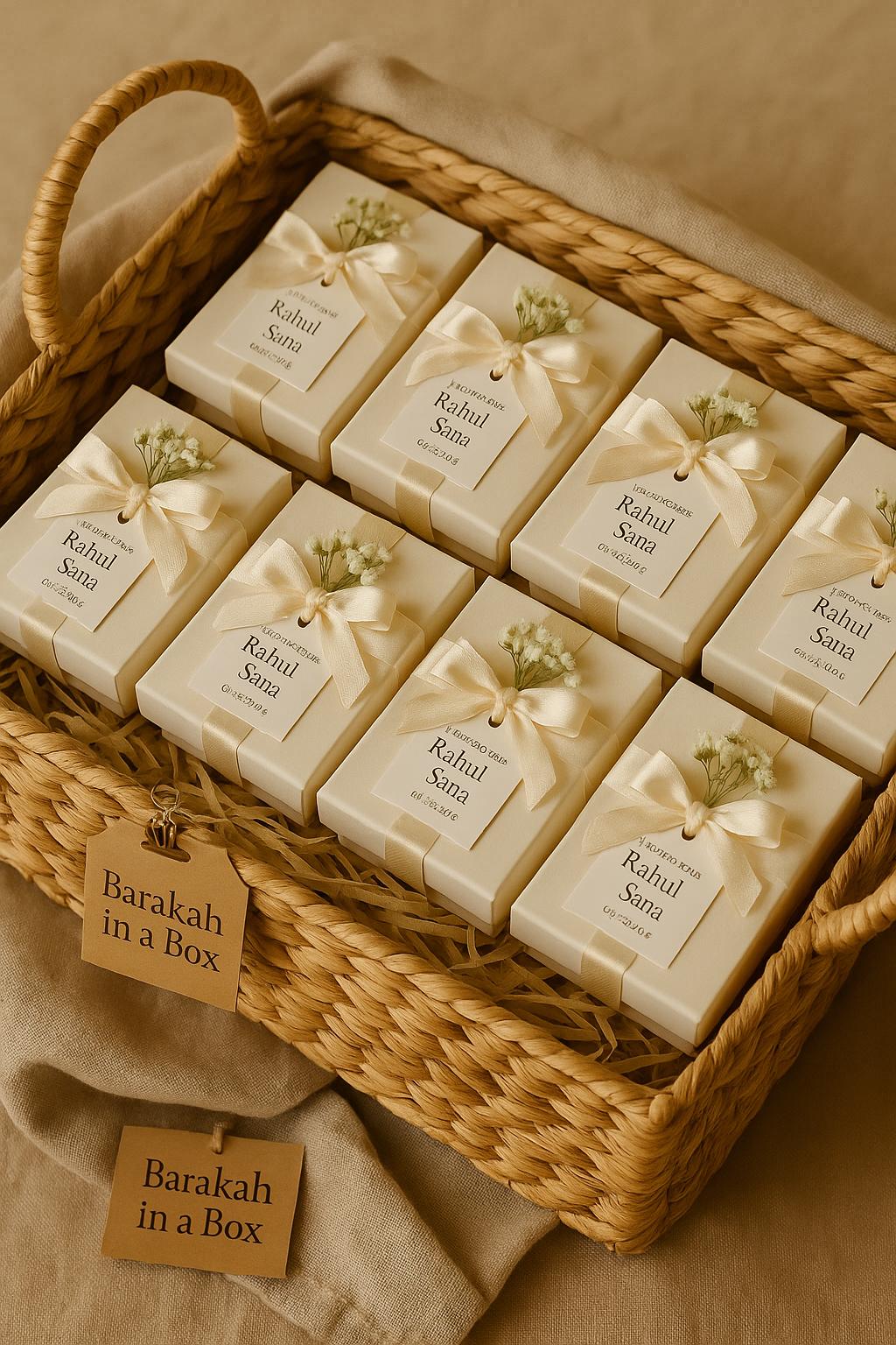 Islamic Wedding Favor Set: Coffee & Halal Oud Fragrance - Nikah Gift Box