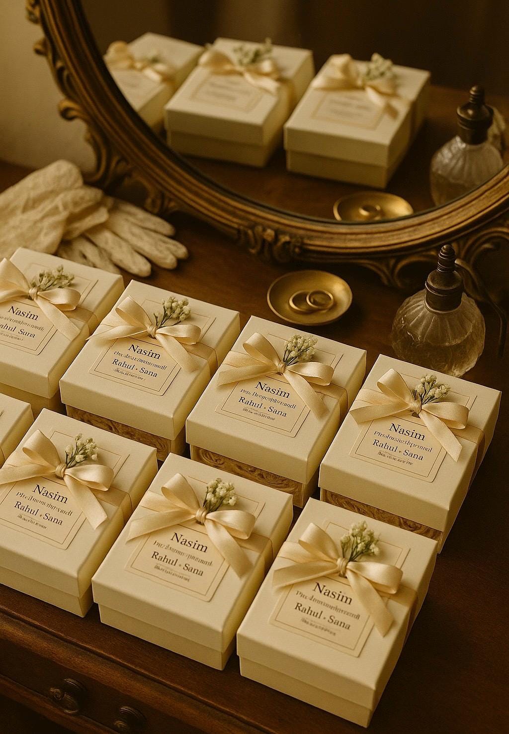 Islamic Wedding Favor Set: Coffee & Halal Oud Fragrance - Nikah Gift Box