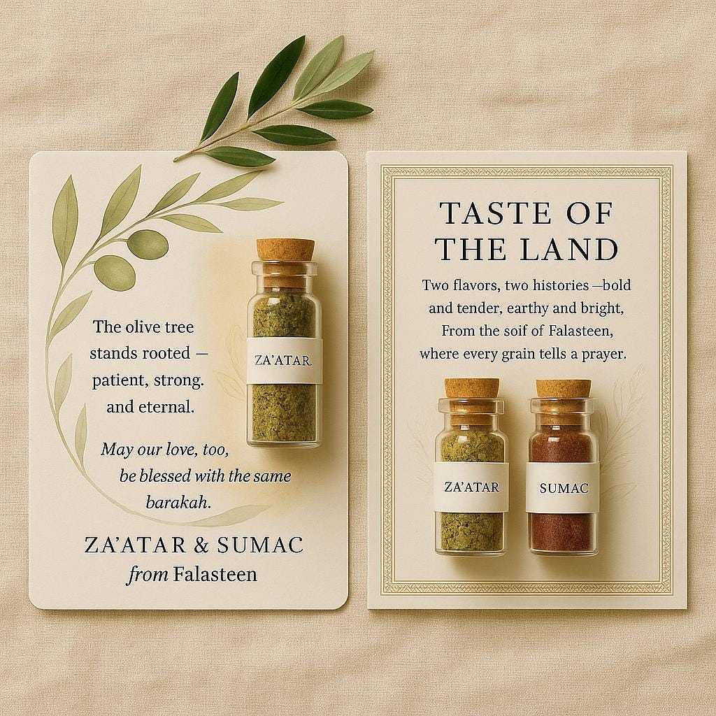 Palestinian Za'atar & Sumac Wedding Favor | Islamic Nikah Keepsake