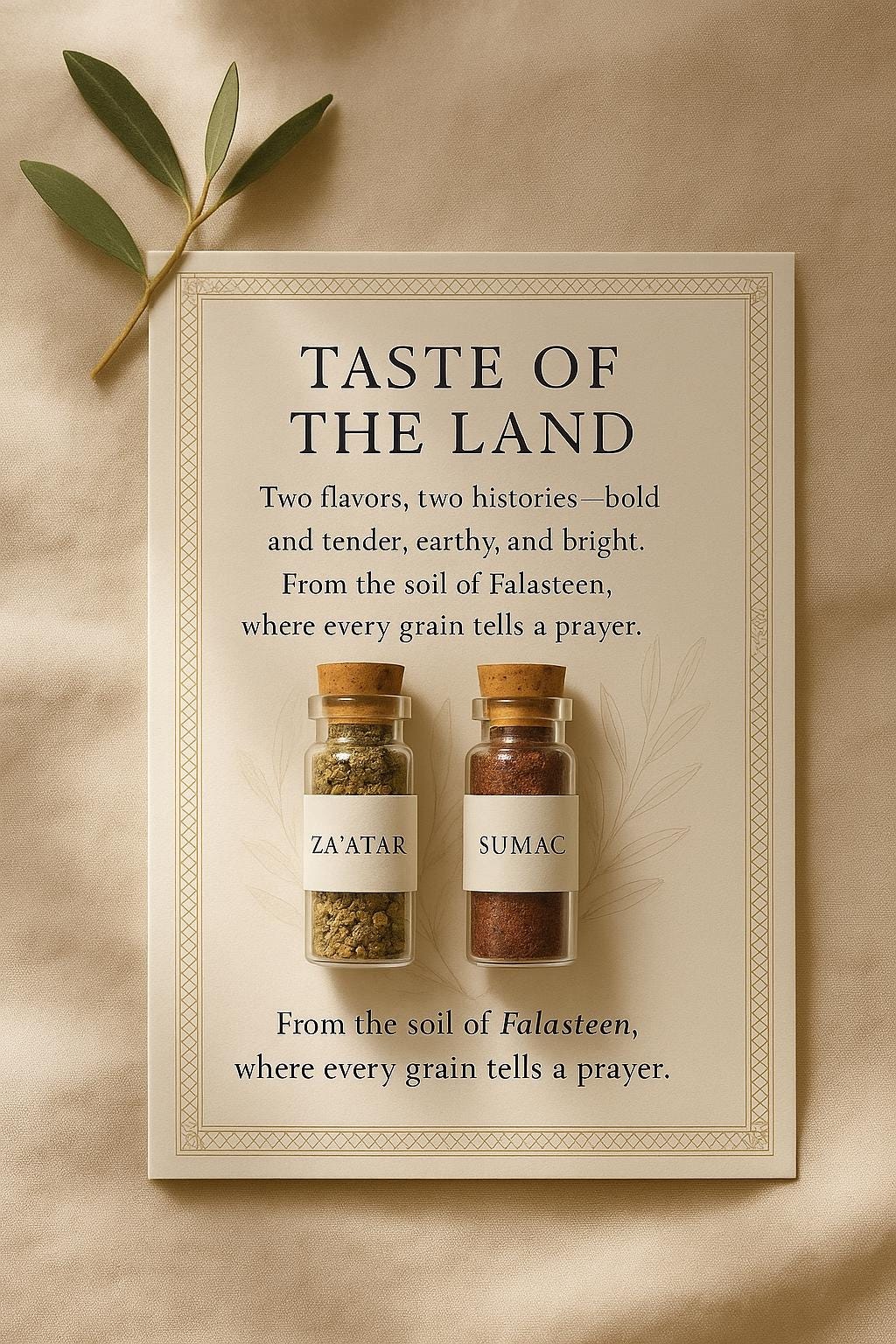 Palestinian Za'atar & Sumac Wedding Favor | Islamic Nikah Keepsake